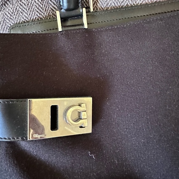 Salvatore Ferragamo Black Canvas and Leather Top Handle - Picture 3 of 12